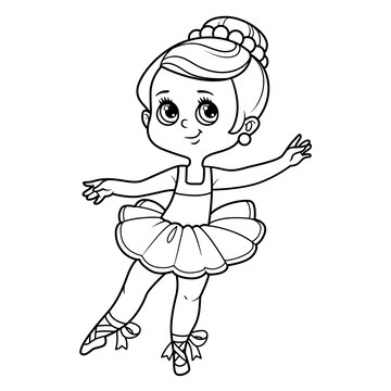 Menina Bonito Desenho Animado Com Boneca Brinquedos Delineados Para Colorir  vetor(es) de stock de ©yadviga 649446728