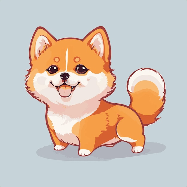 Bonito desenho animado Shiba Inu kawaii