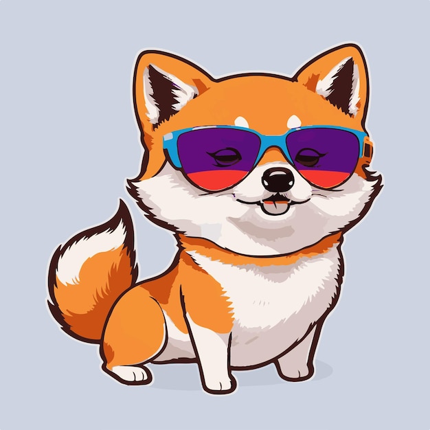 Bonito desenho animado Shiba Inu kawaii