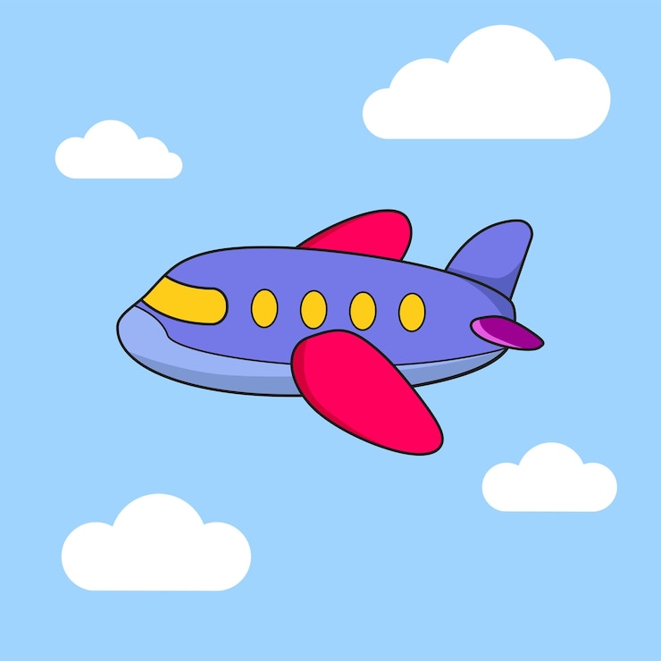 Vetor bonito desenho de avião de brinquedo