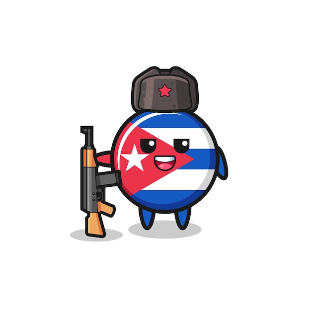 Bonito desenho de bandeira de cuba como exército russo