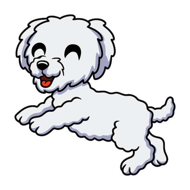 Vetor bonito desenho de bichon frise posando