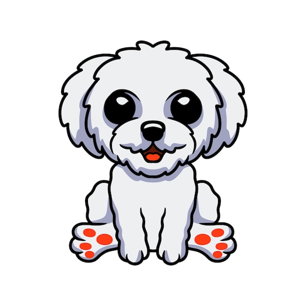 Vetor bonito desenho de bichon frise sentado