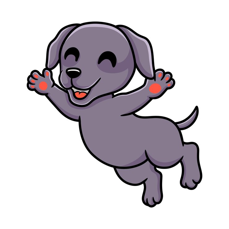 Vetor bonito desenho de cachorro weimaraner posando