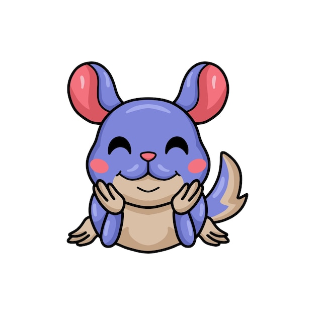 Bonito desenho de chinchila deitado