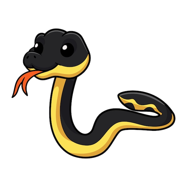 Vetor bonito desenho de cobra marinha de barriga amarela