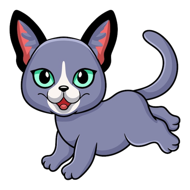 Bonito desenho de gato azul russo