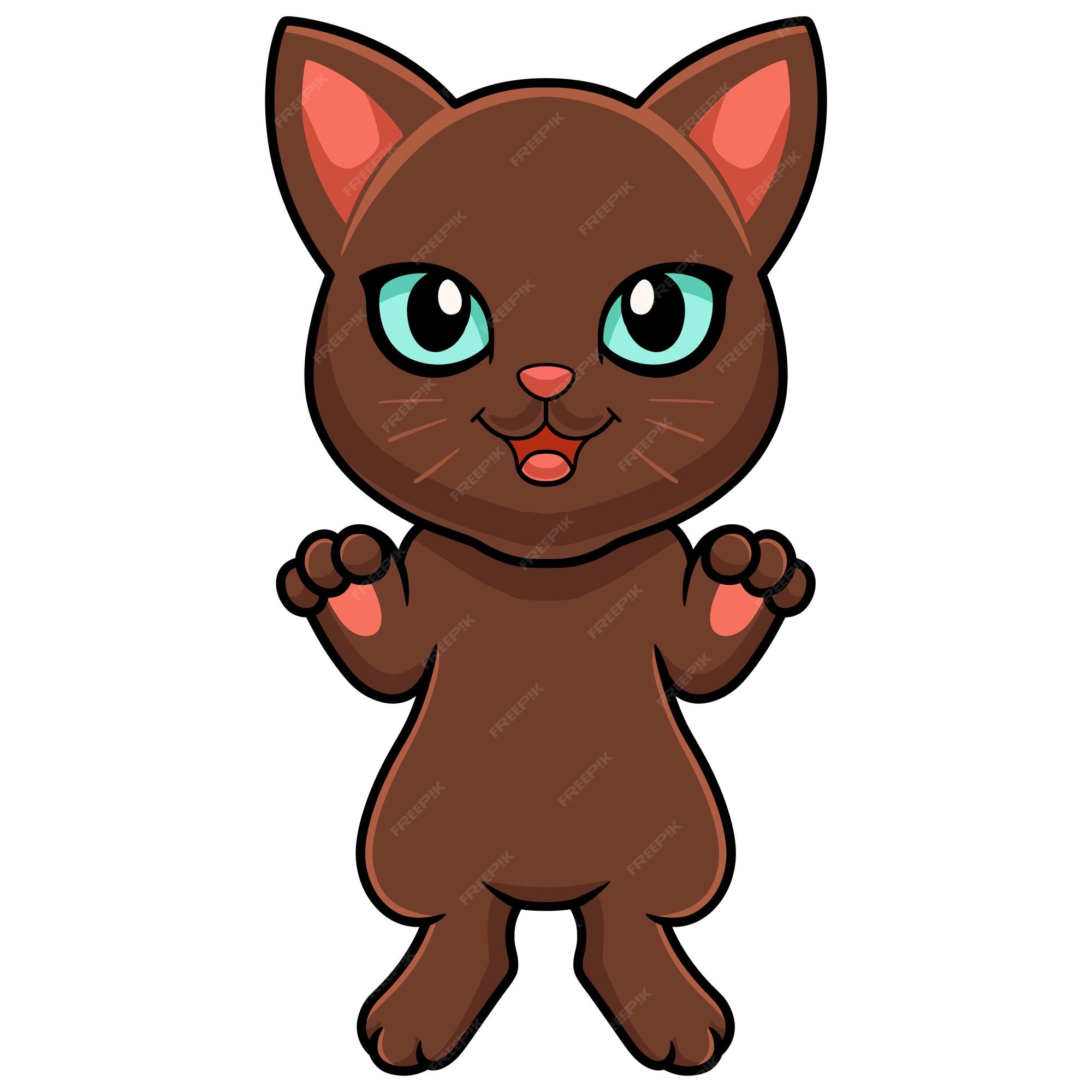 Desenho De Gato Marrom Desenhado à Mão Com Clipart De Cauda PNG