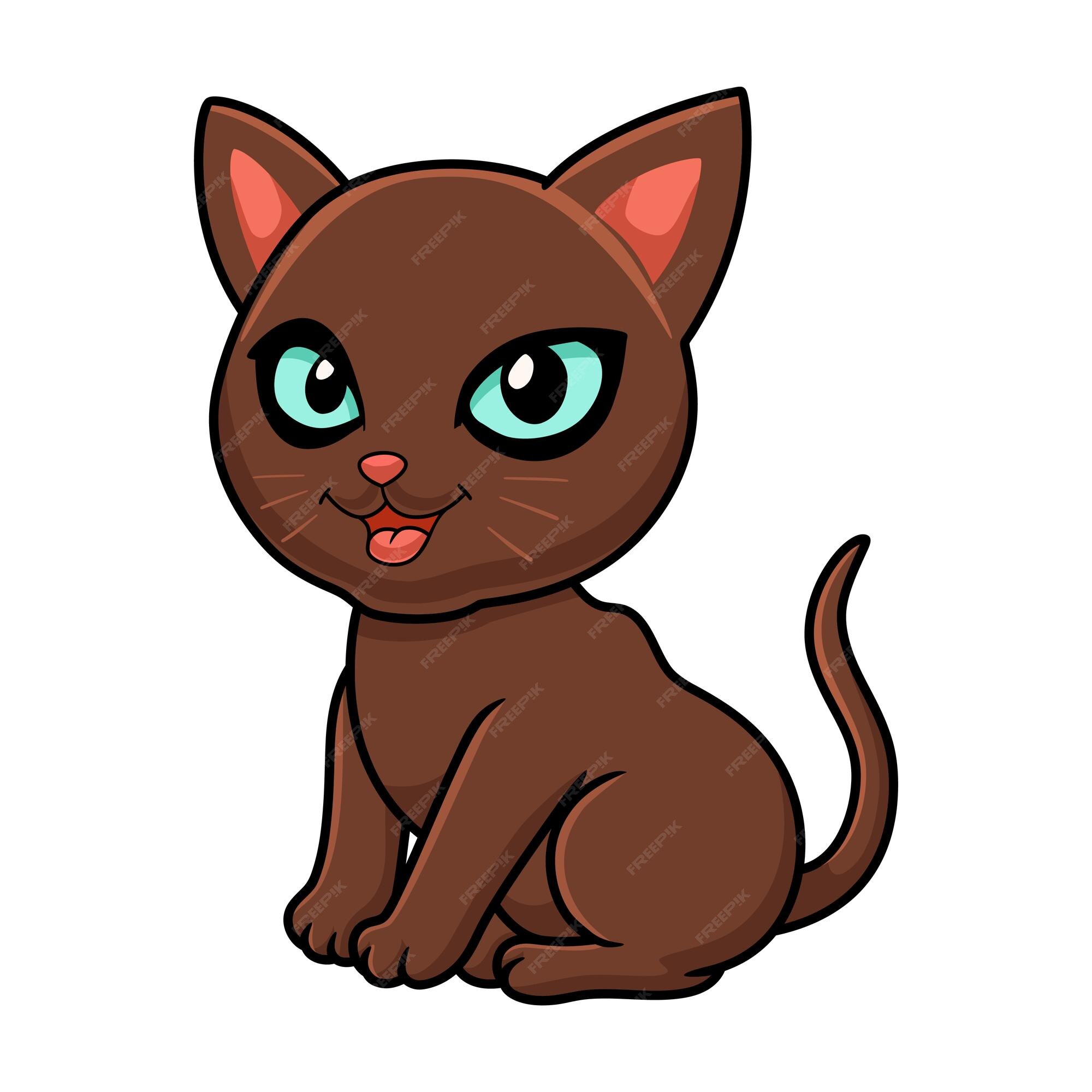 Desenho De Gato Marrom Desenhado à Mão Com Clipart De Cauda PNG