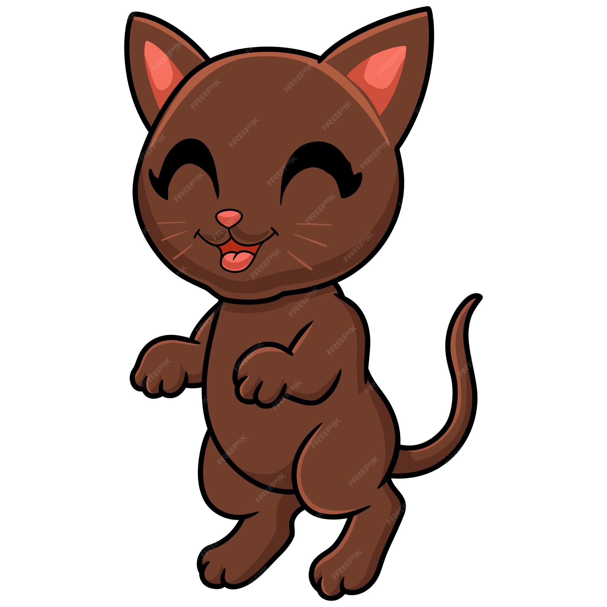 Desenho De Gato Marrom Desenhado à Mão Com Clipart De Cauda PNG