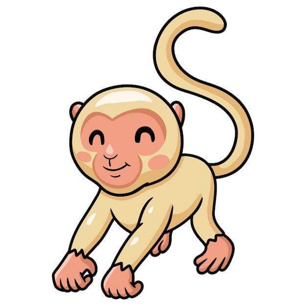 desenho de macaco albino bonitinho correndo 14459939 Vetor no Vecteezy