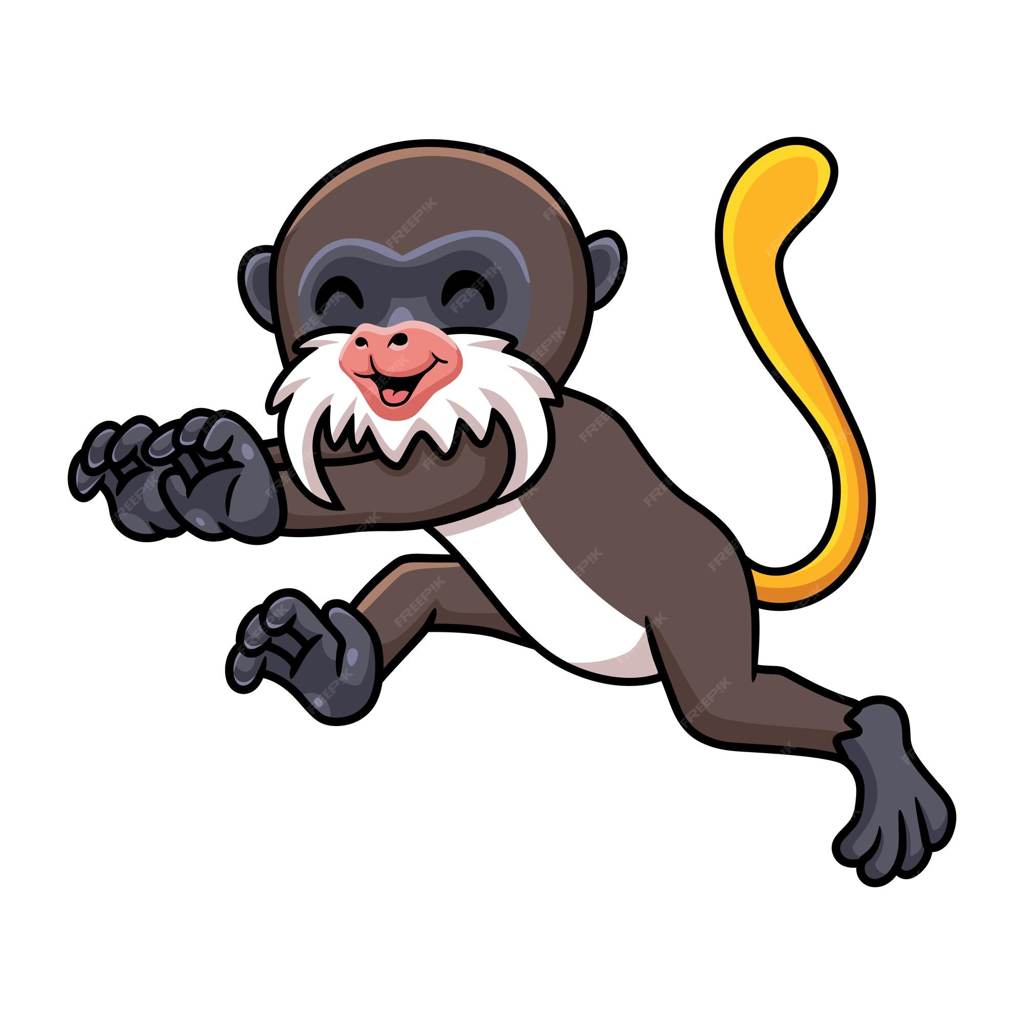 macaco louco de desenho animado correndo 12403806 Vetor no Vecteezy