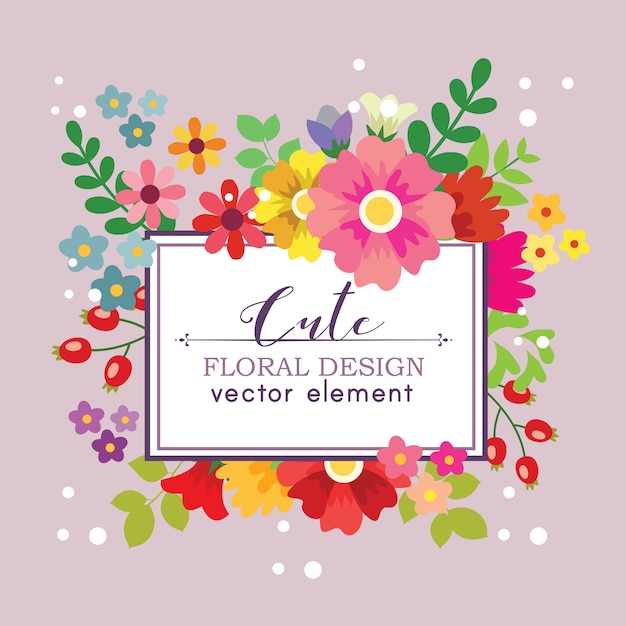 Vetor bonito design floral