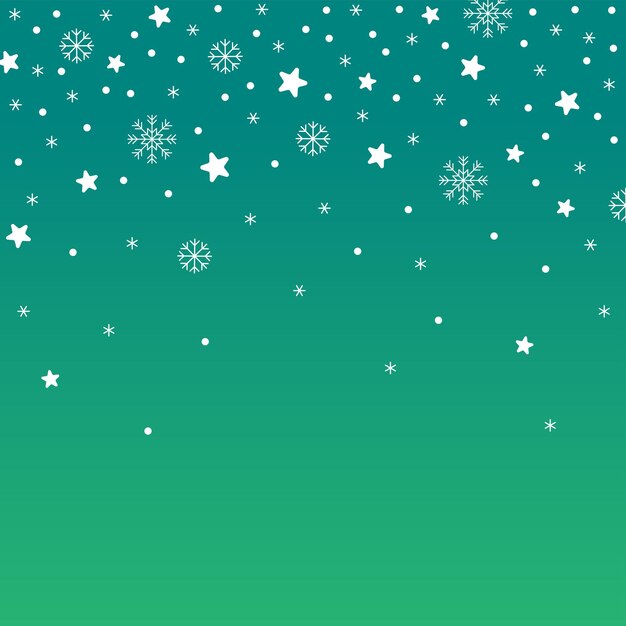 Bonito feliz natal estrela neve floco de neve confete elemento ditsy verde sem costura padrão de fundo