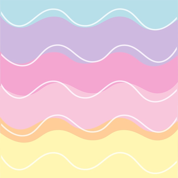 Vetor bonito fundo de ondas coloridas em cores do arco-íris