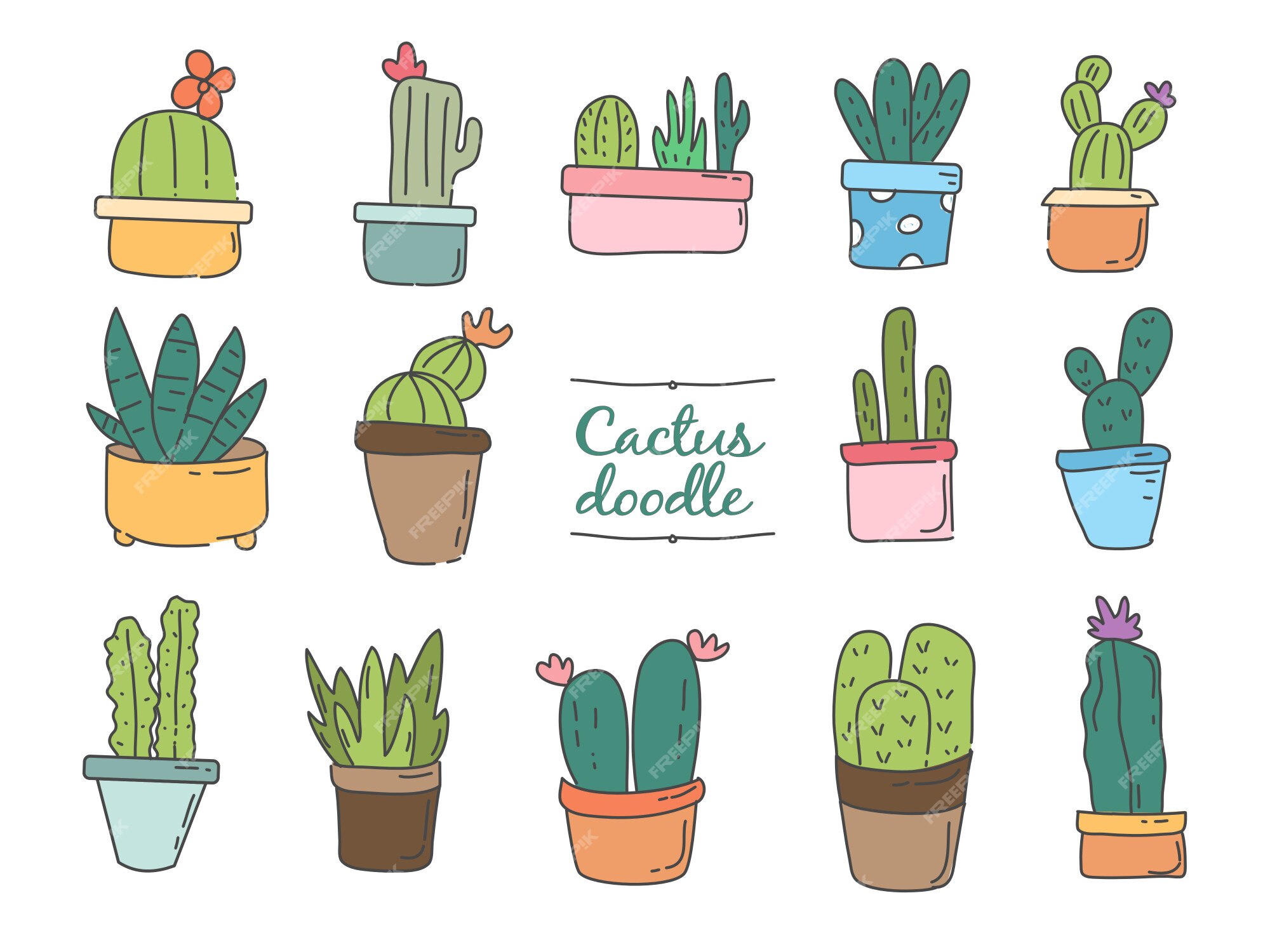 Cactus kawaii  Arte com cactos, Cactos desenho, Adesivos bonitos