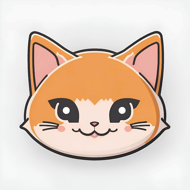 Bonito pequeno gato cabeça personagem kawaii estilo cartoon rua gatinho animal ícone design vetor