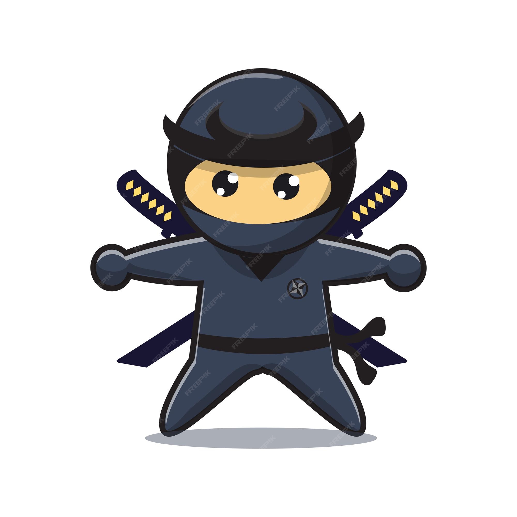 Bonito desenho animado ninja definido com: vetor stock (livre de direitos)  660513880