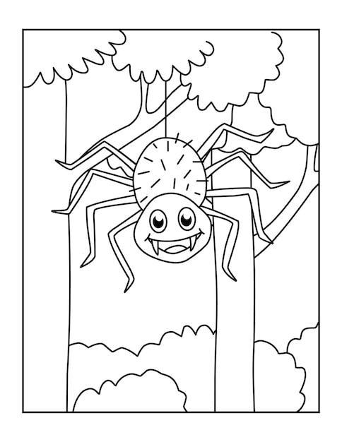 Bonitos desenhos de aranha para colorir para crianças