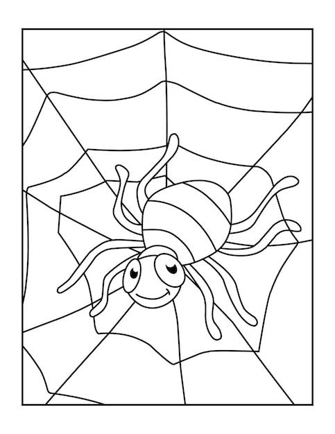 Bonitos desenhos de aranha para colorir para crianças