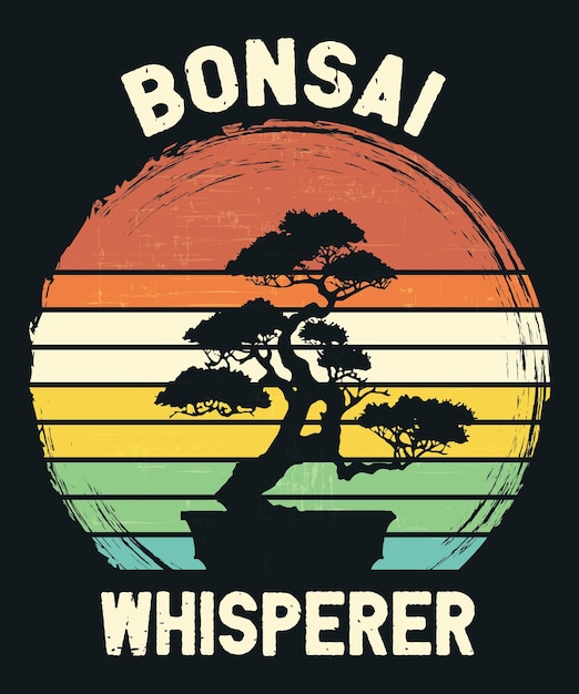 Bonsai Whisperer Engraçado Bonsai Árvore Bonsai Japonês Vintage Retro Tshirt