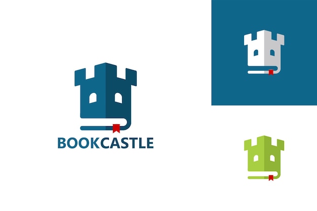 Book castle logo template design vector emblem design concept ícone de símbolo criativo