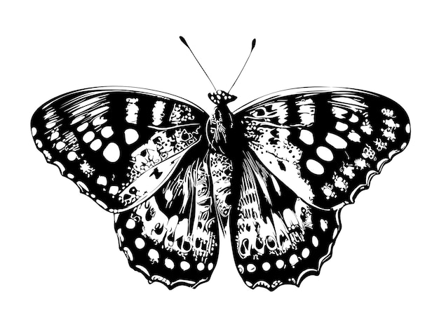 Borboleta belo esboço desenhado à mão ilustração vetorial insetos