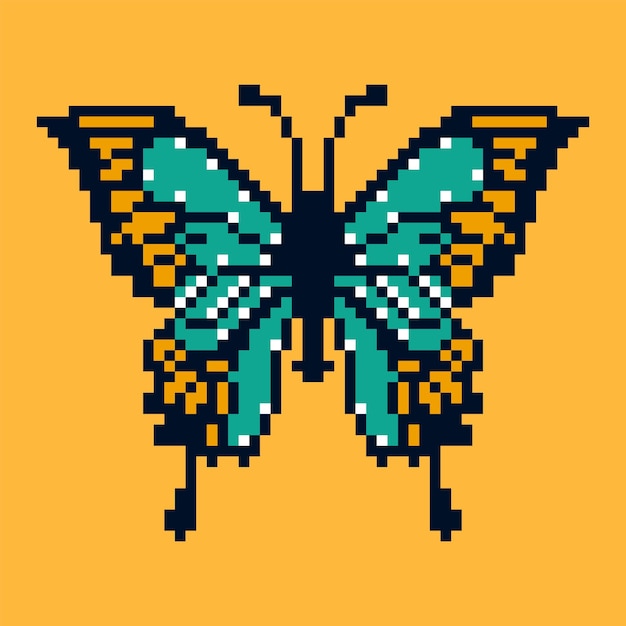 Borboleta pixel art design 8 bits