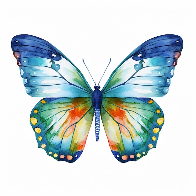 Vetor borboleta preta com manchas azuis borboleta simples rajah brooke borboleta