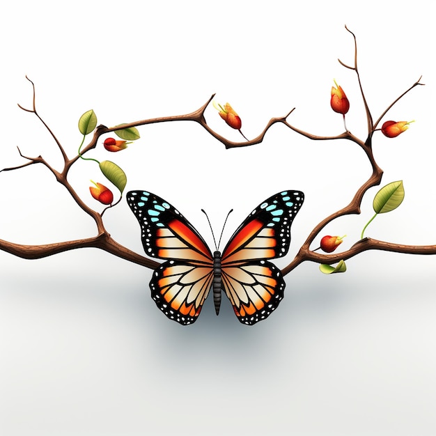 Vetor borboletas com asas azuis desenho de fundo flor e borboleta rajah brooke borboleta
