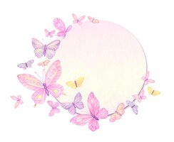 Borboletas, quadro de borboletas, cartão de felicitações, aquarela
