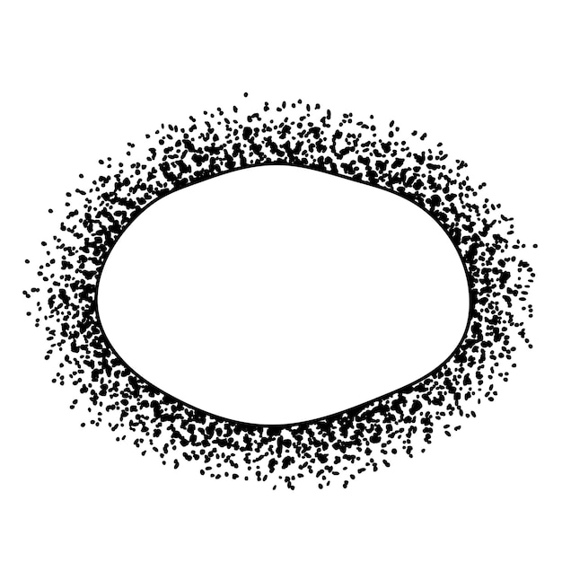 Borda de elipse desenhada à mão vetorial