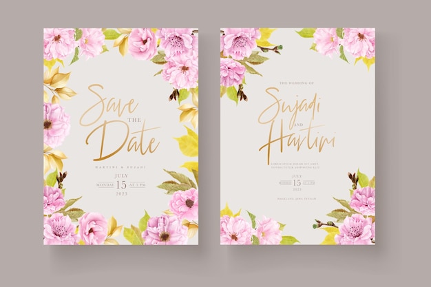 borda de flor de cerejeira desenhada à mão e fundo do quadro