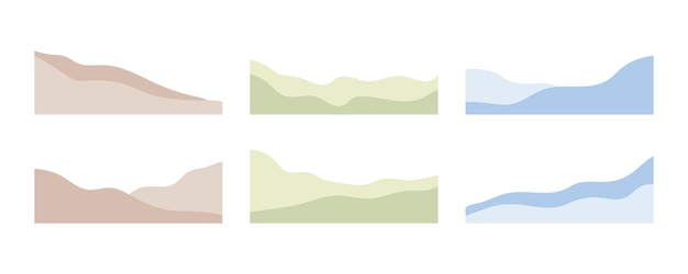 Borda de onda pastel para decoração de design Decoração boho abstrata parte da paisagem ondas ou planícies ou montanhas