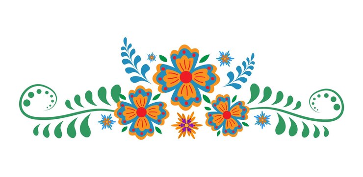 borda de ornamento de flores