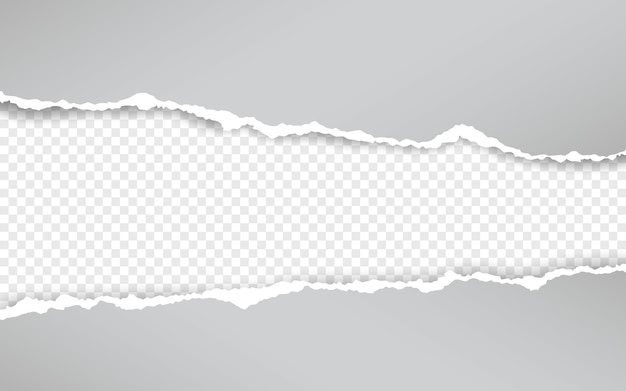 Vetor borda de papel rasgado horizontal.