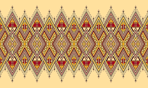 Bordado de padrão étnico geométrico .carpet, papel de parede, roupas, embrulho, batik, tecido, estilo de bordado de ilustração vetorial.