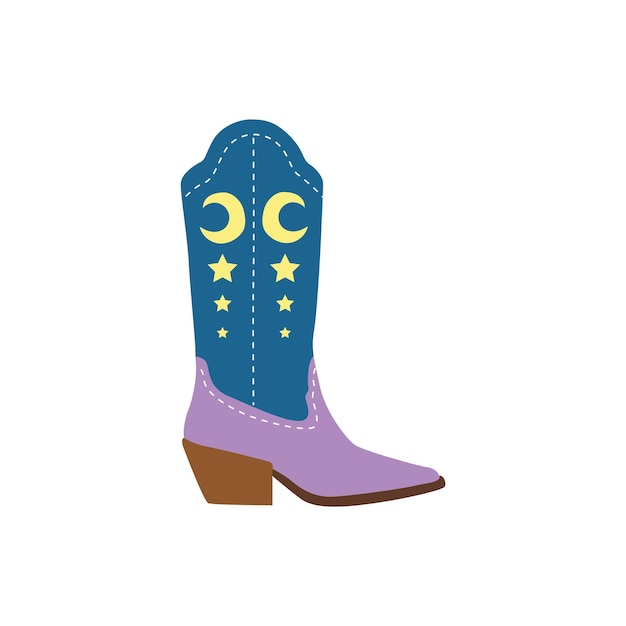 Bota rosa de vaqueira decorada ornamento de estrela fofo Símbolos tradicionais americanos do oeste selvagem