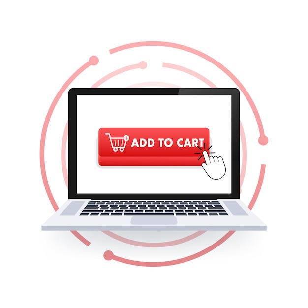 Botão Adicionar ao carrinho para web design Mercado online Pagamento online Ilustração vetorial moderna