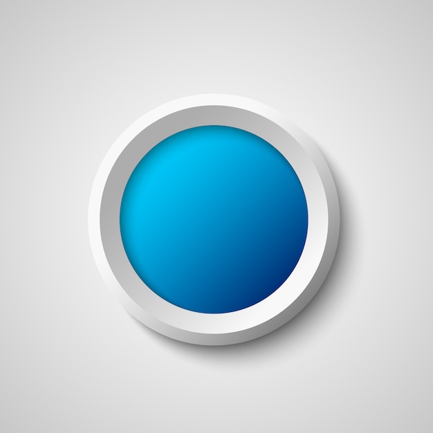 Vetor botão branco e azul redondo web.