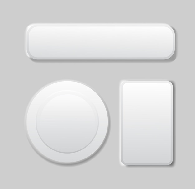 Vetor botão branco moderno definido para site e interface do usuário. ícone de vetor.