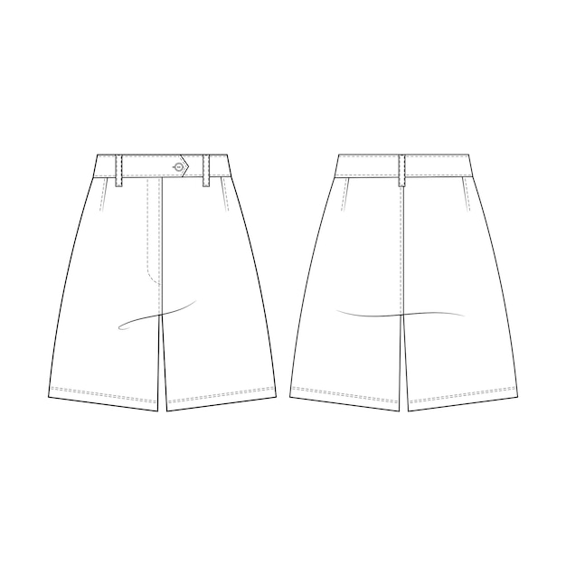 botão dardo personalizado modelo curto desenho técnico esboço plano cad mockup mulher de moda design