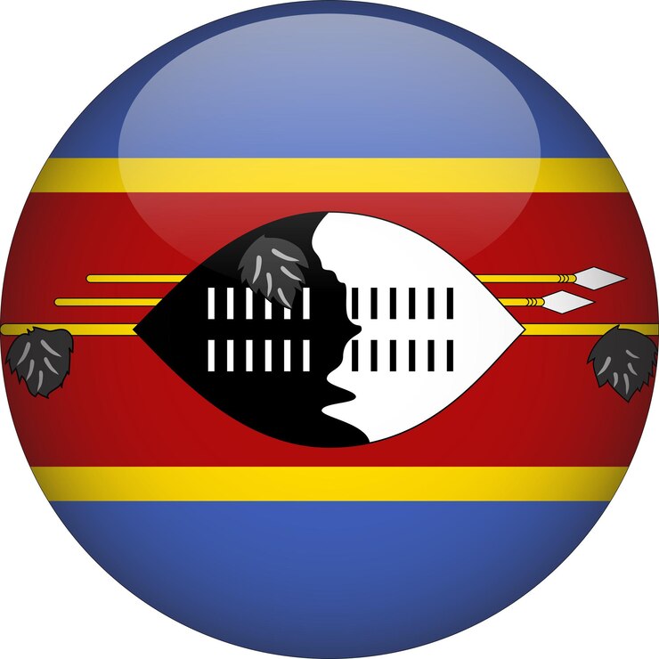 Vetor botão de bandeira arredondada 3d eswatini
