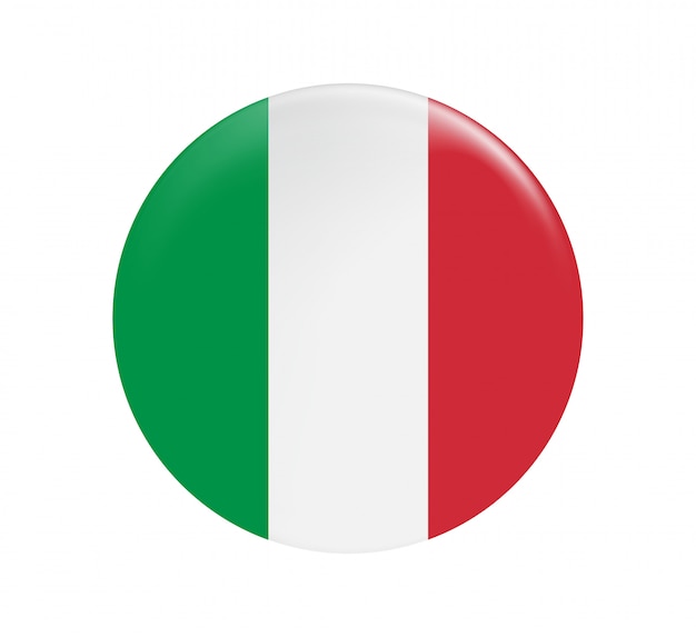 Vetor botão de bandeira de itália.
