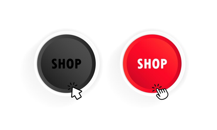 Vetor botão de compra com cursor. vetor em fundo branco isolado. eps 10.