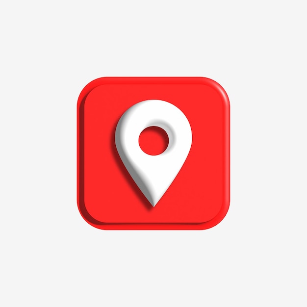 BOTÃO DE ÍCONE DE PIN DE MAPA DE LOCALIZAÇÃO 3D REALISTA