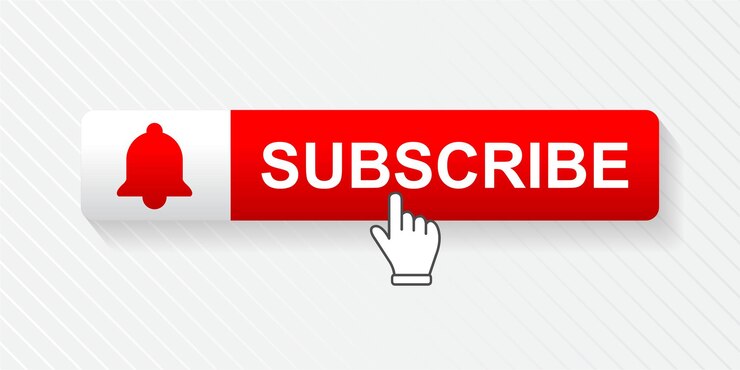 Vetor botão de inscrição com o conceito de mídia social do cursor de mão