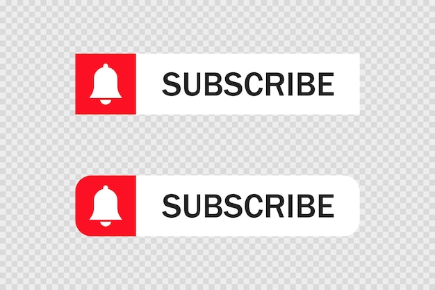 Botão de inscrição em fundo transparente em estilo plano Ilustração em vetor conceito de mídia social