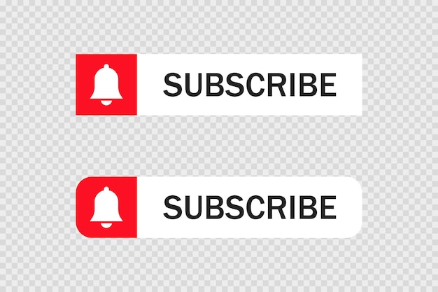 Vetor botão de inscrição em fundo transparente em estilo plano ilustração em vetor conceito de mídia social