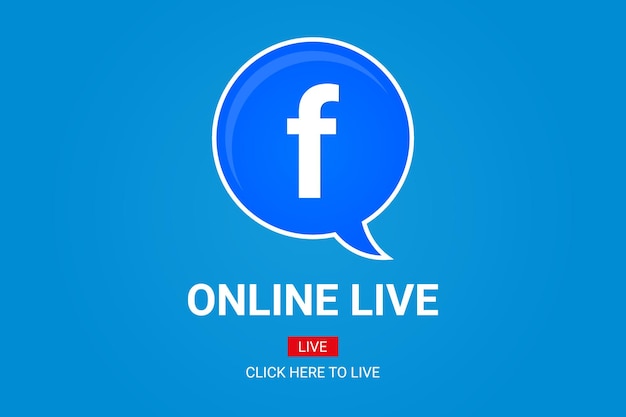 Botão online ao vivo da bolha do discurso com o ícone do facebook